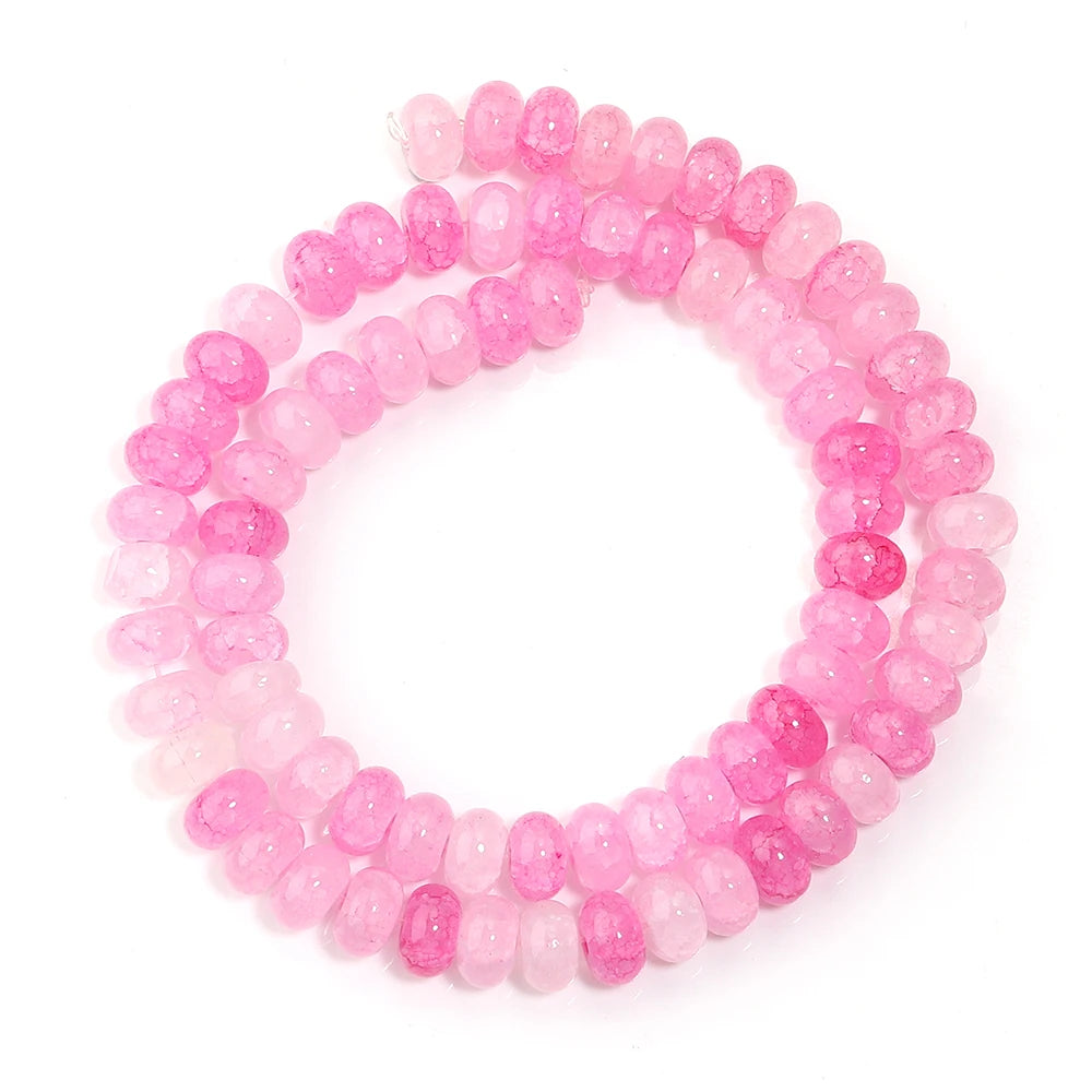 1 String 5x8mm Glass Beads Colorful Abacus Flat Round Loose Beads For Jwelry Making DIY Crafts Bracelets Necklace Accessories
