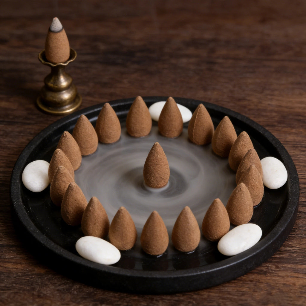 Natural Sandalwood Agarwood Tower Fragrance Incense Aicao Cliff CypressCone Fragrance  Cone Reflux Tower Incense Backflow Incens