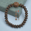 Natural Nha Trang White Ky Nam Agarwood Abacus Bead Bracelet Lucky Pixiu Wenwan Craft Jewelry