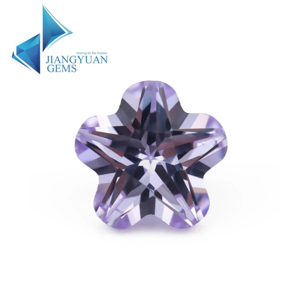 Size 3x3mm~10x10mm 5A Zircon Flower Shape Various Color Cubic Zirconia Stone Loose CZ Synthetic Gemstone for Jewelry Making