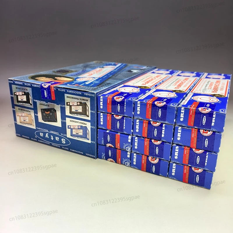 12Boxes Satya Origin100% 15g Hand-Rolled Incense Sticks, SANDAL WOOD，MONEY MATRIX，NAGCHAMPA Multiple Flavors for Yoga Meditation