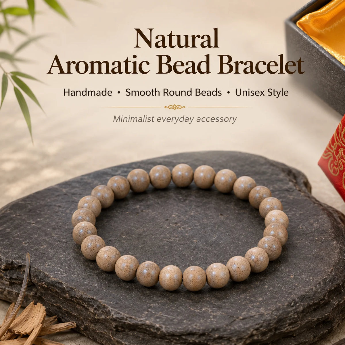 Natural Aromatic Bead Bracelet Handmade Herbal Incense Beads Agarwood Sandalwood Zen Meditation Jewelry Gift