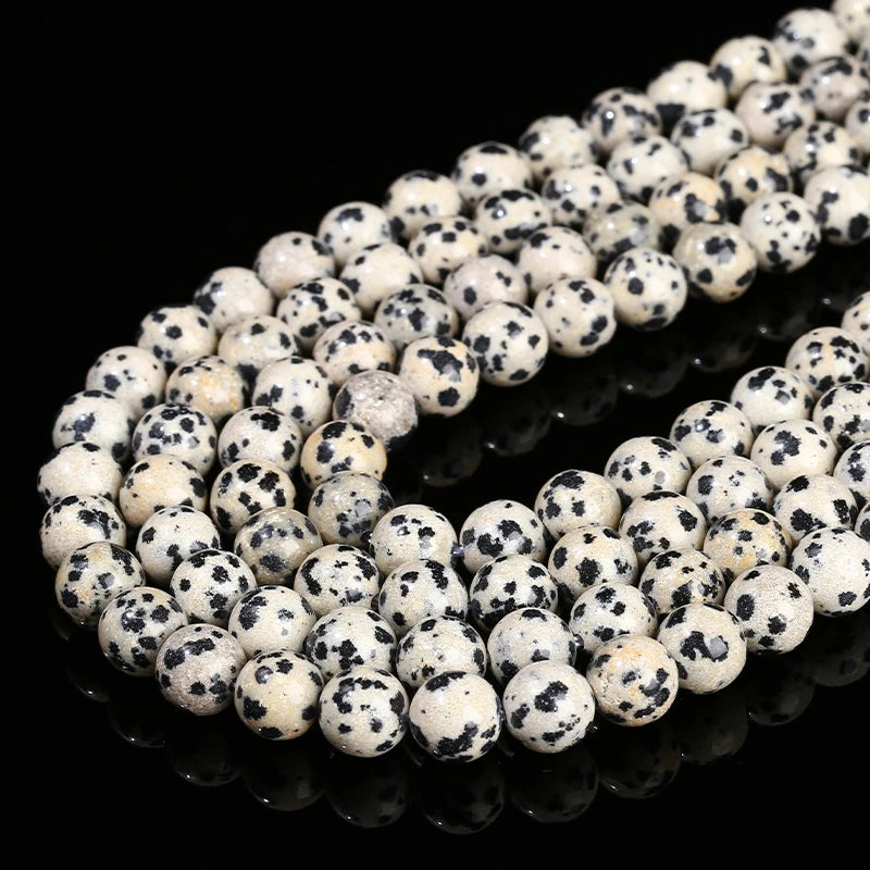 4 6 8 10mm Natural Dalmatian Jasper Beads Round Loose Spacer Bead For Jewelry Making Diy Necklace Bracelet Accessory Findings