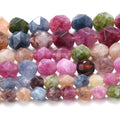 Diamonds Faceted Colorful Tourmaline Stone Beads Natural 6-10mm Loose Beads for Jewelry Making DIY Bracelet Necklace Accessories