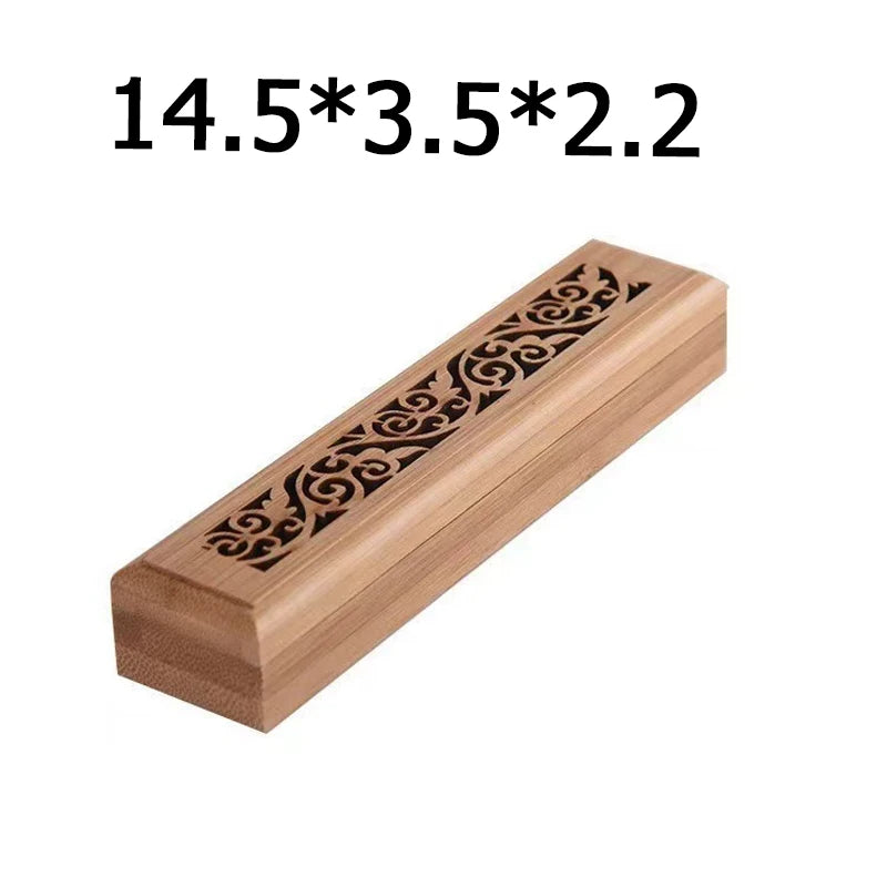 1PCS Natural Bamboo Board Incense Support Rods Stick Stand Box Sahumerios Holder Japanese Style Bamboo Incense Ash Catcher XX004