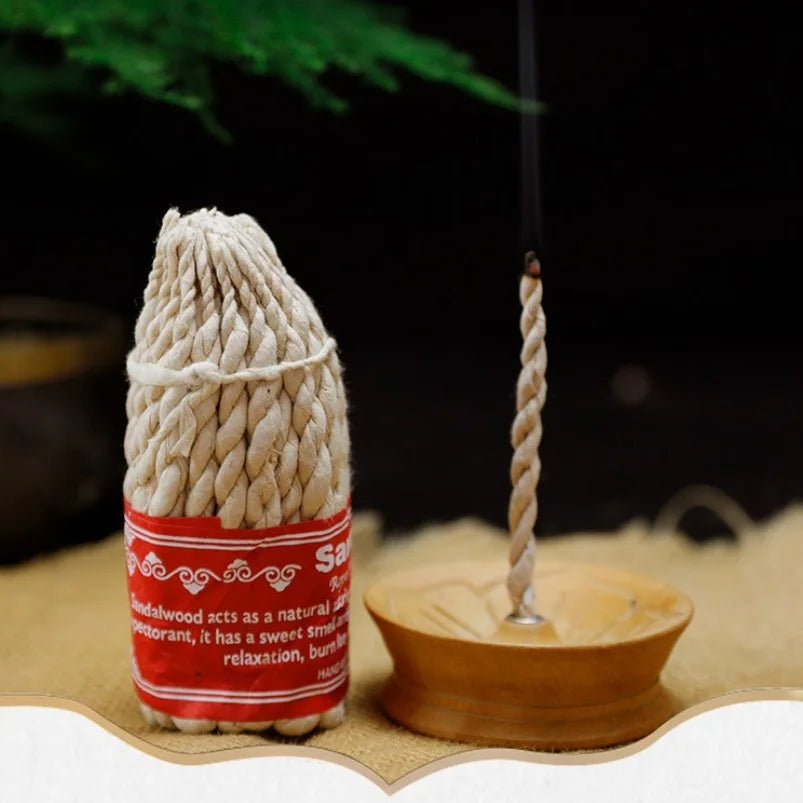50pc Handmade Nepal Rope Incense Sandalwood Cedar Aromatherapy DIY Yoga Meditation Fragrance Relieve Stress Help Sleep