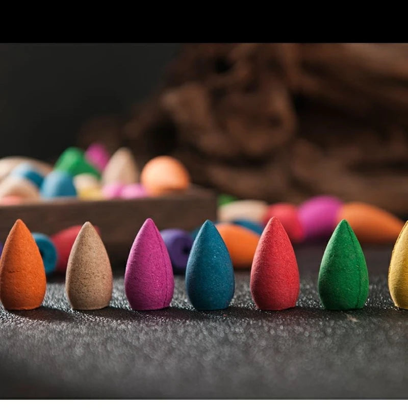 30/60pcs Waterfall Backflow Incense Cones for Incense Burner Holder Lavender Sandalwood Mix Scent Yoga Meditation Home Fragrance