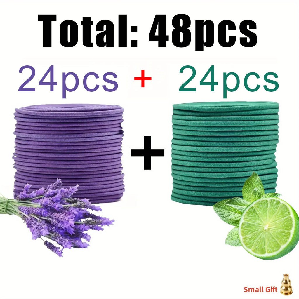 48/100 Spiral Incense Sticks with Holder, Lavender and Lemongrass Combo Pack—Yoga | Meditation | Outdoor and Home Use, Valentine's Day | Independence Day | Closed Days | Halloween | The Ideal Choice for Christmas and Other Occasions.
