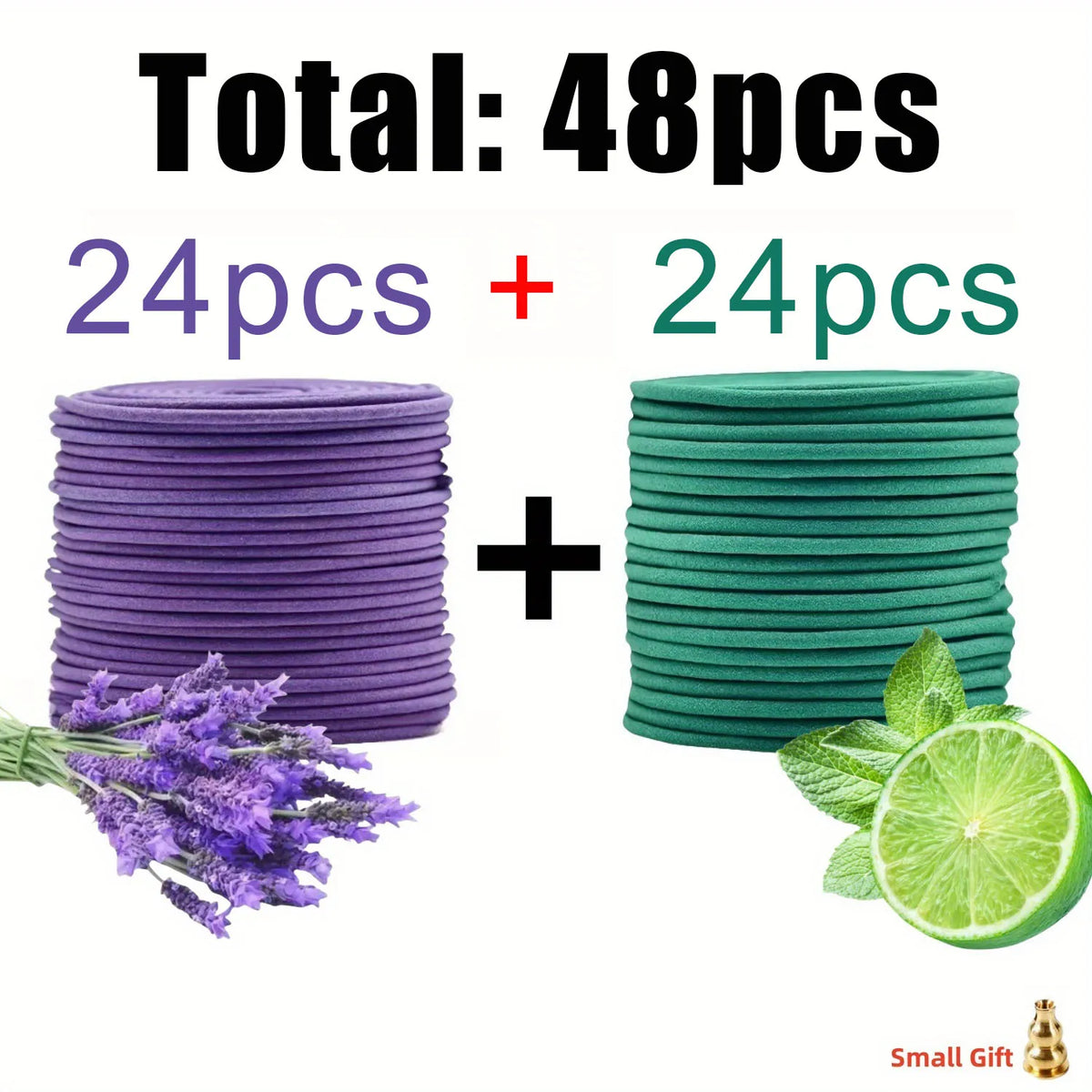 48/100 Spiral Incense Sticks with Holder, Lavender and Lemongrass Combo Pack—Yoga | Meditation | Outdoor and Home Use, Valentine's Day | Independence Day | Closed Days | Halloween | The Ideal Choice for Christmas and Other Occasions.