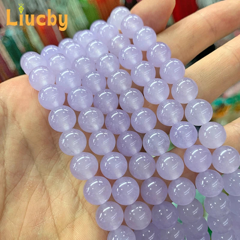 Lavender Chalcedony Beads 10mm DIY Jewelry Making