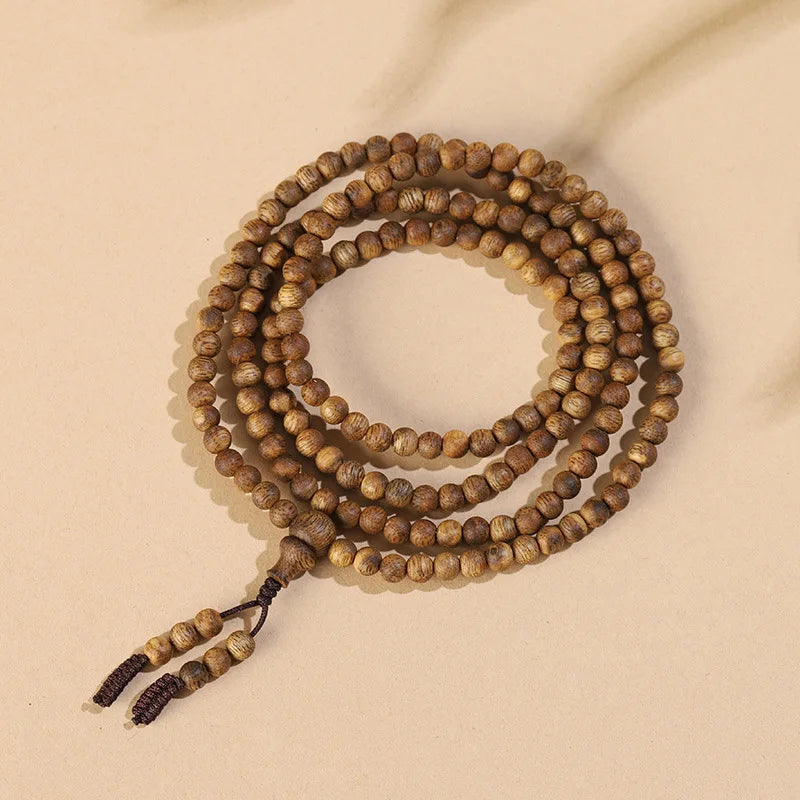 Authentic Hainan Qinan Agarwood 108 Prayer Beads Bracelet – High Oil Content, Old Material, Multi-Layer for Men & Women, Gift