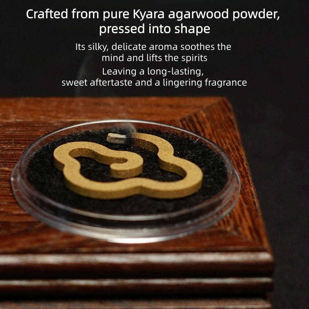 Green Kyara Agarwood Incense,Medium Auspicious Cloud,Natural Binder-Free Coil Incense,Home Indoor Aromatherapy&Air Purification