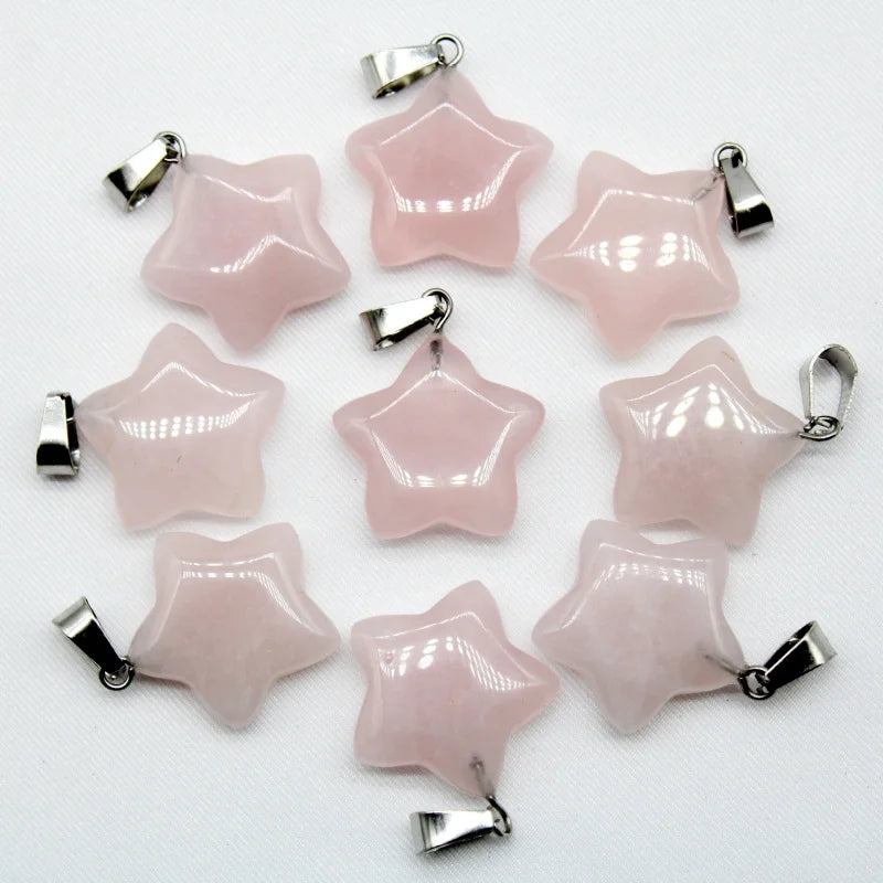 Wholesale 12pcs Good Quality Mixed Color Natural Stone Star Charm Pendant for Jewelry Making Bracelets Earring Pendants Charms