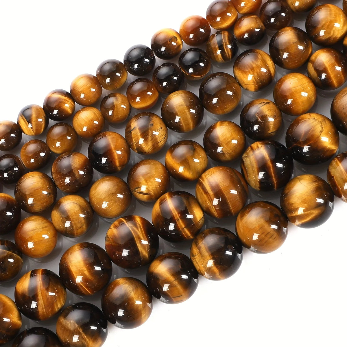 2strands 3/4/6/8/10mm Natural Yellow Tiger Eye Stone Round Beads for Jewelry Making DIY Bracelet Necklace Accessories 15"