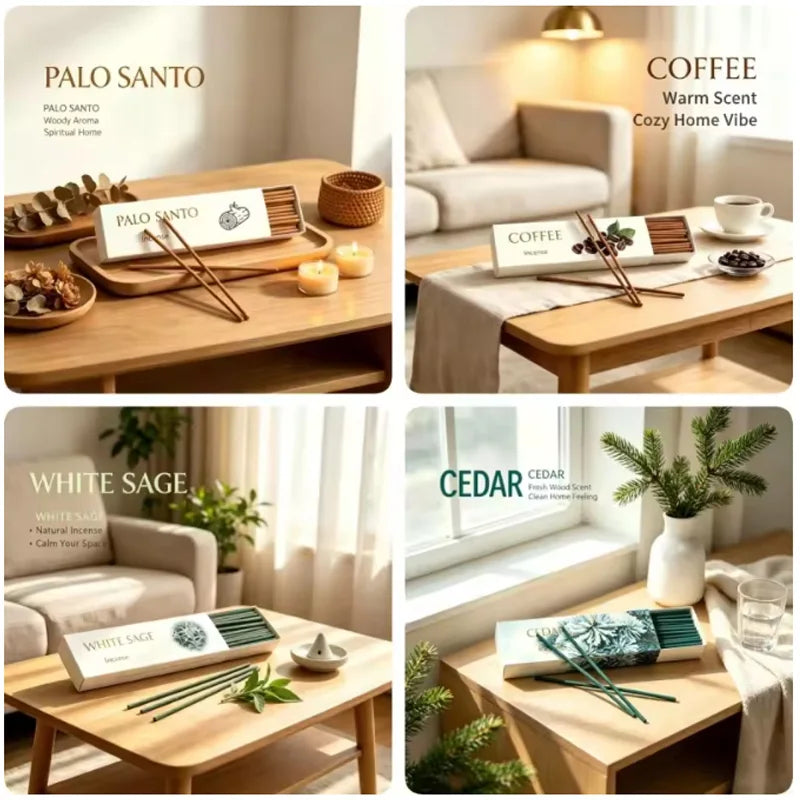 Long‑Lasting 8 Premium  Fragrance Options: Rose, Lemongrass, Ocean Sage, White Sage, Coffee, Cedarwood, and Sandalwood