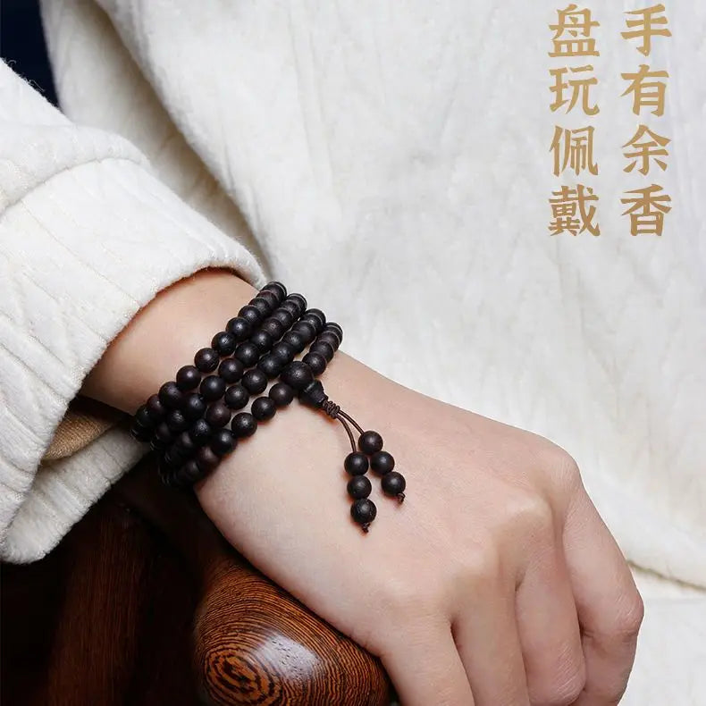 Natural Agarwood 108 Beads Bracelet Men's Jewelry