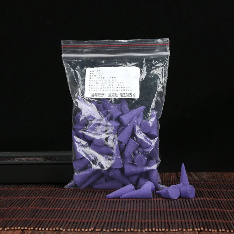 30Pcs Natural Incense Cones Mixed Flavor Backflow Insence Floral Lavender Sandalwood Yoga Meditation Tea Room Home Decorations