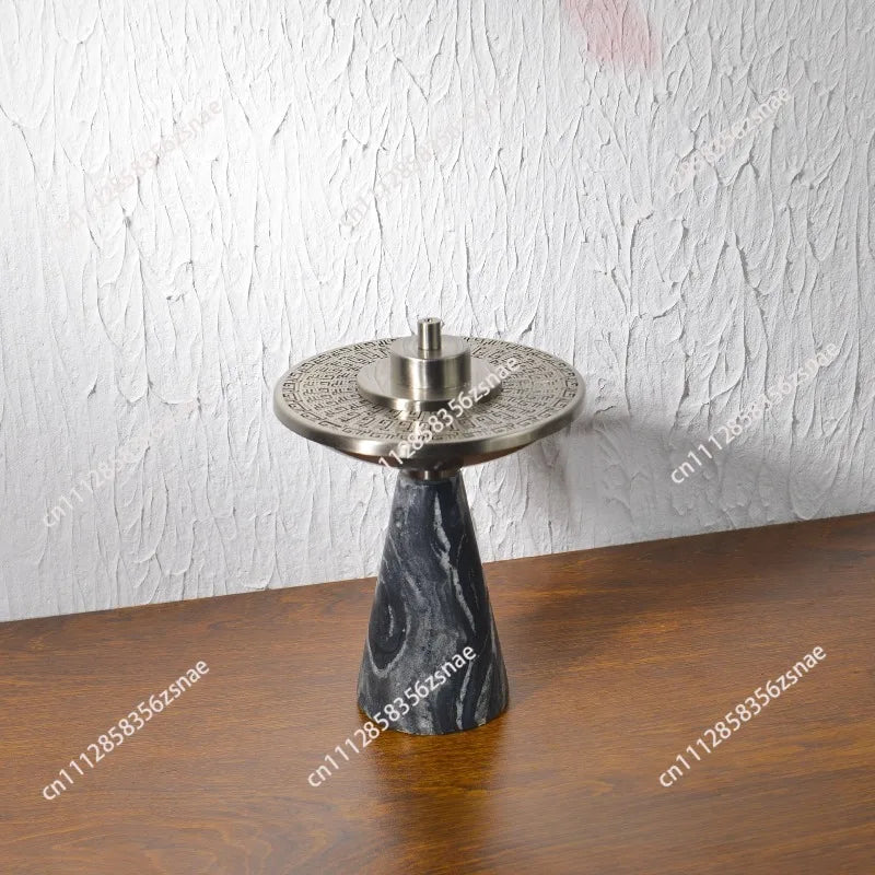 high-end black marble incense burner metal hollow aromatherapy burner agarwood sandalwood indoor desktop aromatherapy ornament