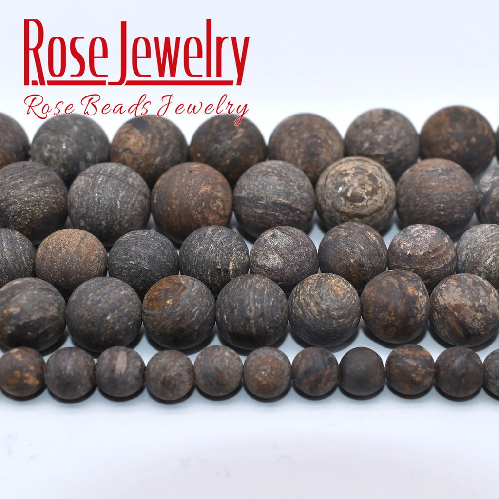 Matte Natural Bronzite Stone Beads Round Loose Spacer Beads For Jewelry Making DIY Bracelets Necklace 15'' Strand 4/6/8/10/12 mm