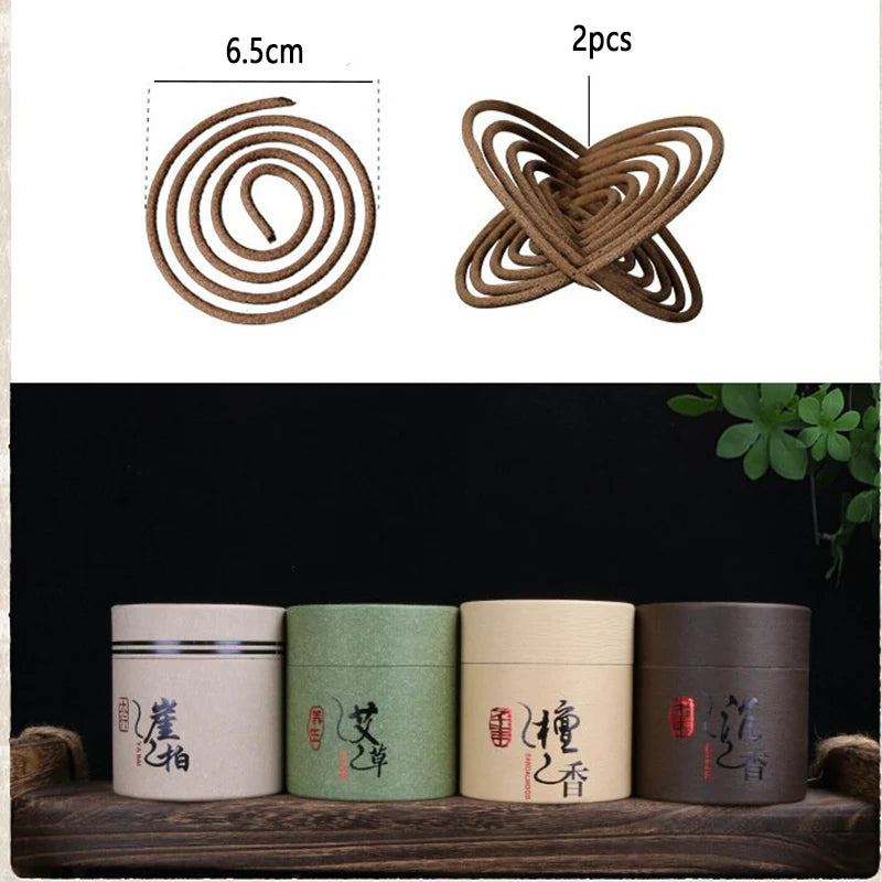 20/40/48pcs Natural Sandal Incense Coils Outdoor Slow-Burning Spiral Coil Incense Poolside Patio Porch Deck Camping Hiking