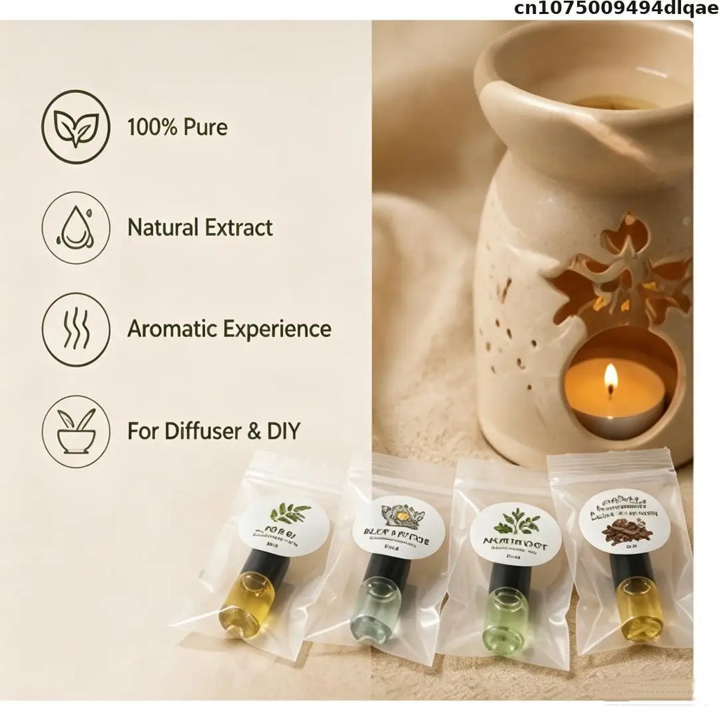 Splymczen Mini Botanical Essential Oil Collection 2ml Agarwood Neem Blue Lotus Mugwort Aromatic Oil For Diy Soap Candle Making
