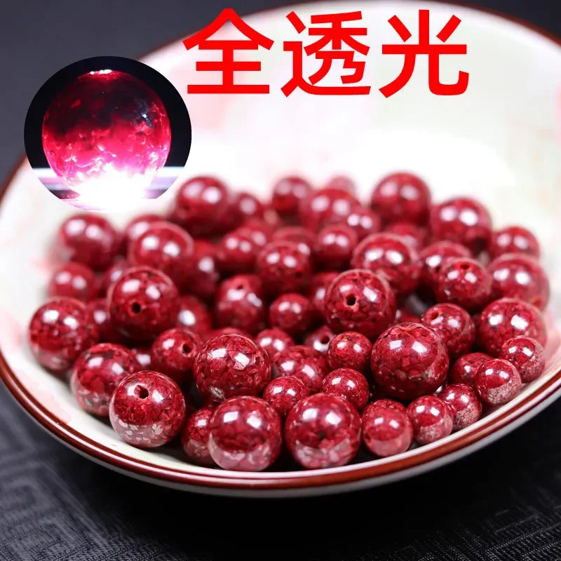10mm Natural Cinnabar Beads 10pcs Round Gemstone DIY