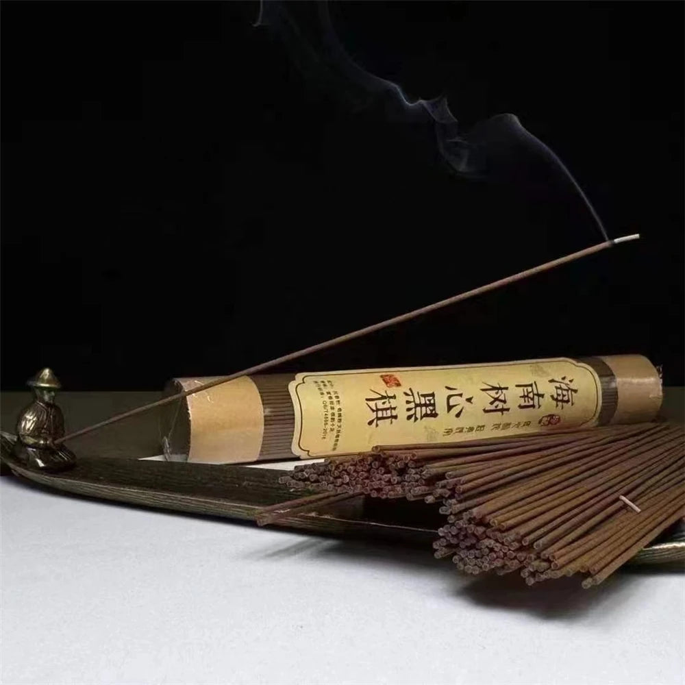 Premium Hainan Heartwood Black Kyara Agarwood Incense Sticks, High Oil Insect Damaged Kyara, Indoor Incense, Long-lasting Fragra