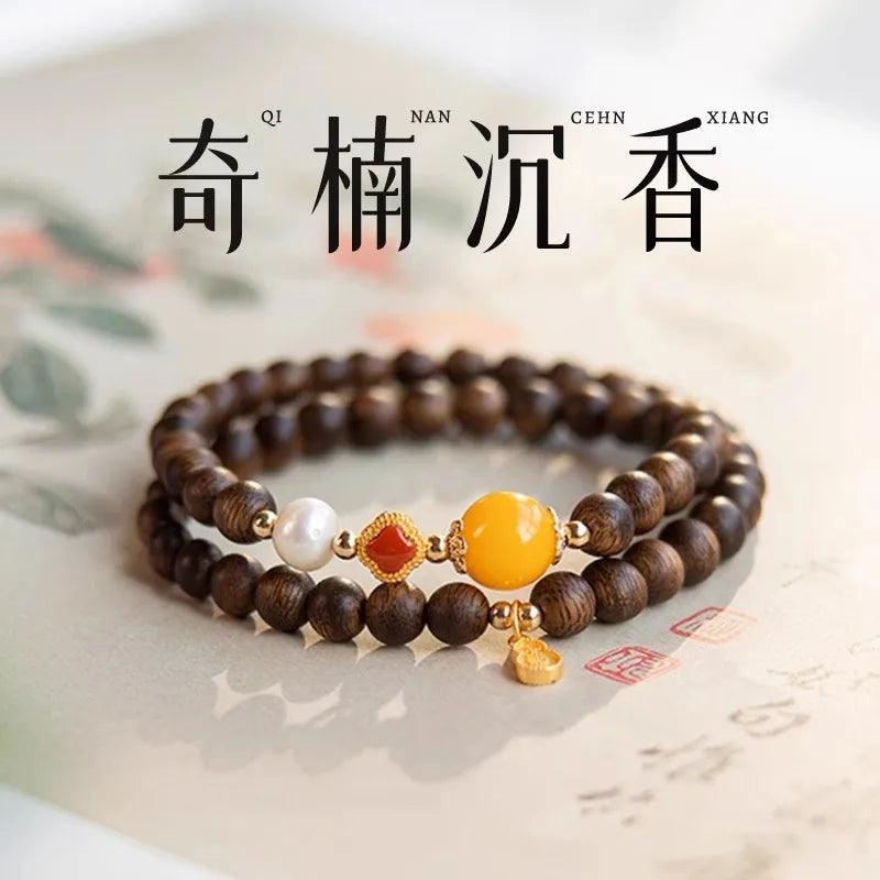 Premium Agarwood Double Strand Bracelet for Women