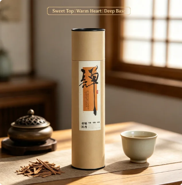 Zen Qinan Agarwood Incense Sticks Natural Low Smoke Aroma Stick Meditation Yoga Home Fragrance Eco Kraft Cylinder Pack