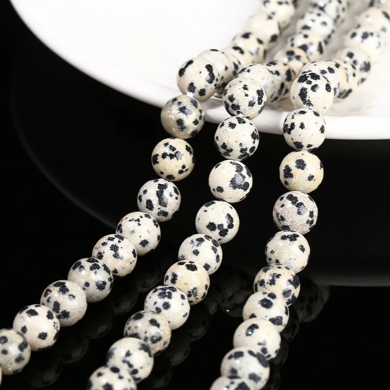 4 6 8 10mm Natural Dalmatian Jasper Beads Round Loose Spacer Bead For Jewelry Making Diy Necklace Bracelet Accessory Findings