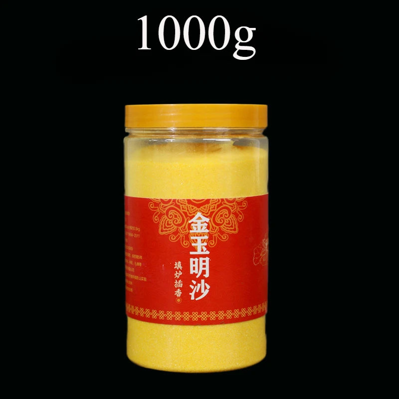 Golden Sand Powder Special Sand Jin Yuming Sand Emery for Home Indoor Incense Burners Ideal for Inserting Incense and Worship