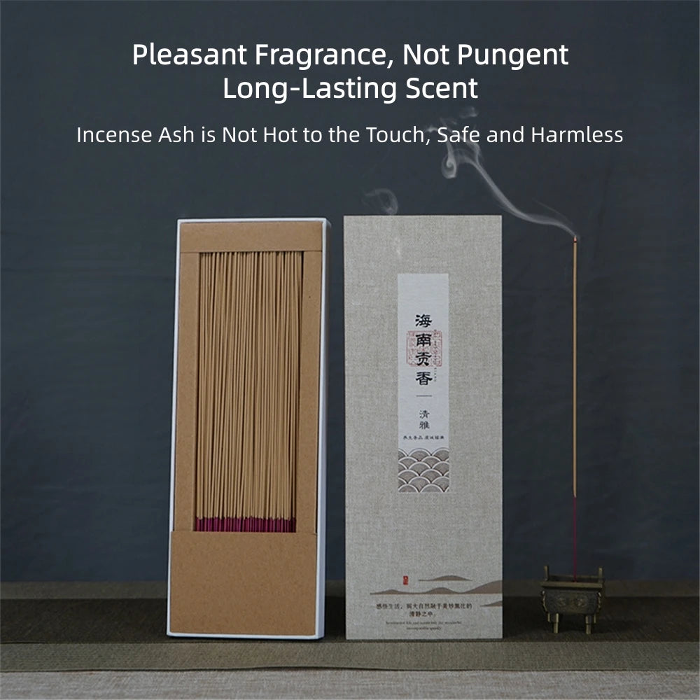 Hainan Agarwood Tribute Bamboo Incense | Chemical-Free, Elegant Mellow Scent | Perfect for Buddhist Worship & Deity Prayer