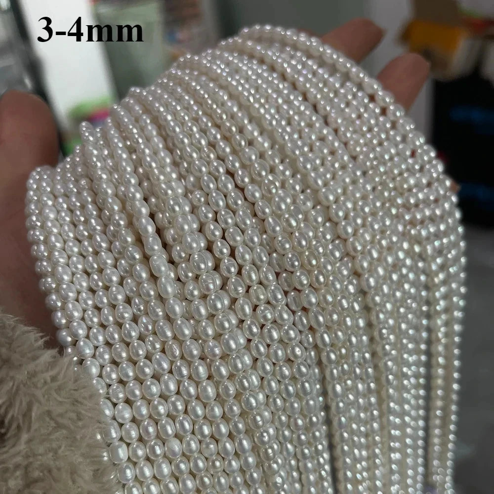 Natural Freshwater Pearl Beads High Quality Rice Shape Punch Loose Beads For DIY Necklace Bracelet Jewelry Making 2-2.5mm