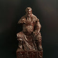 Hand-Carved Agarwood Guan Yu Statue 8.7 Feng Shui Decor