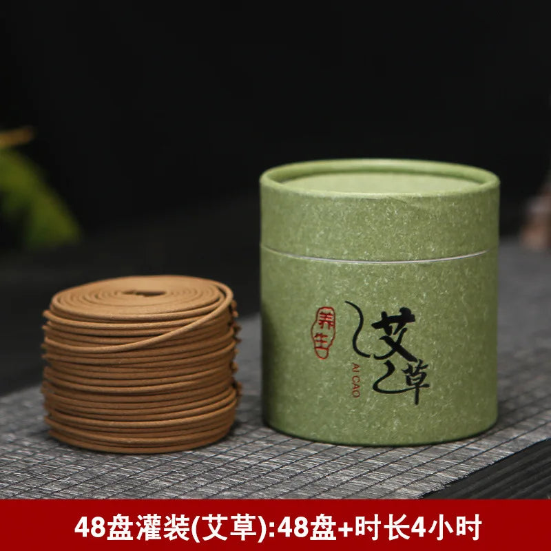 4 Hour/Coil, 120 Coil 48 Coil Optional, Natural Round Household Infusion Diffuser, Fragrance Living Room Toilet Odor Eliminate, Mori-Acid Woven Natural Sediment Mugwort Bags Mixed Packaging Enzyme Tide Purification Air