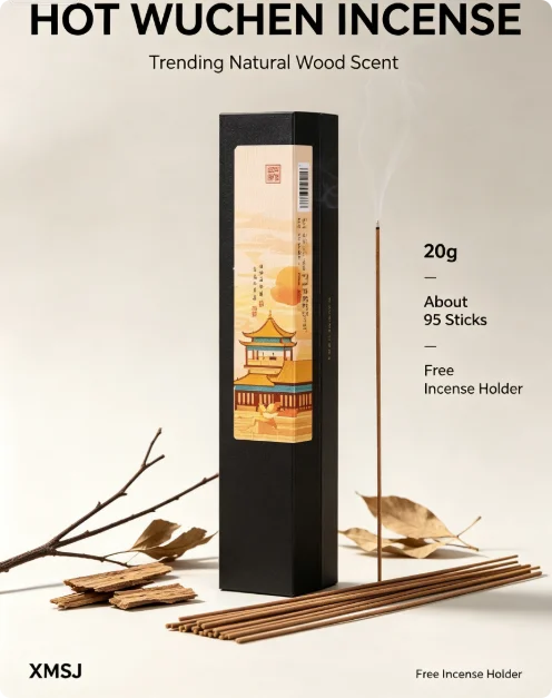 Hot Trending Wuchen Incense Sticks, Natural Agarwood Incense, 20g About 95 Sticks, Deep Woody Scent for Home Meditation Yoga