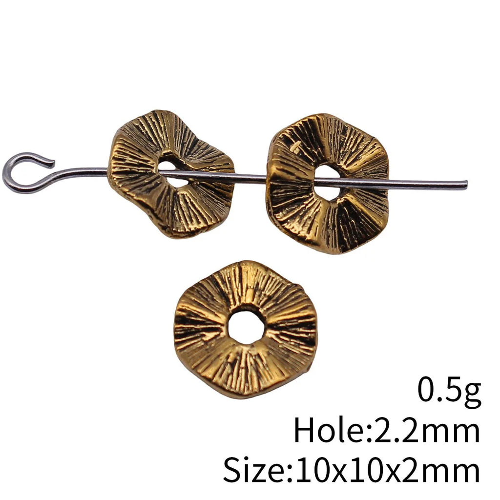 40pcs 10x10x2mm/14x14x2.2mm 4 Colors Imitation Brushed Texture Wave Spacer Beads Jewelry Materials Supplies