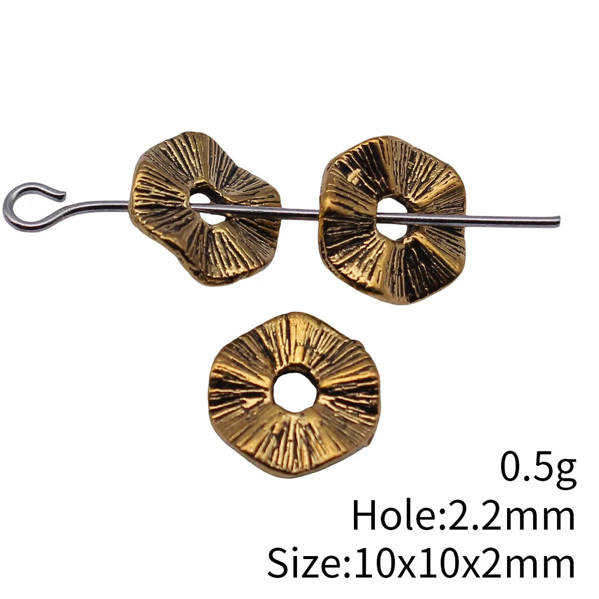 40pcs 10x10x2mm/14x14x2.2mm 4 Colors Imitation Brushed Texture Wave Spacer Beads Jewelry Materials Supplies