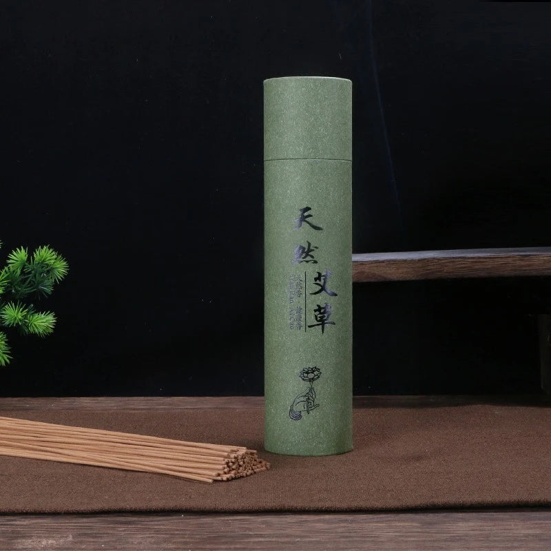 200g Natural Sandalwood Agarwood Incense Sticks, Cypress Mugwort Long-Lasting Herbal Scent for Home, Yoga, Meditation Relaxation