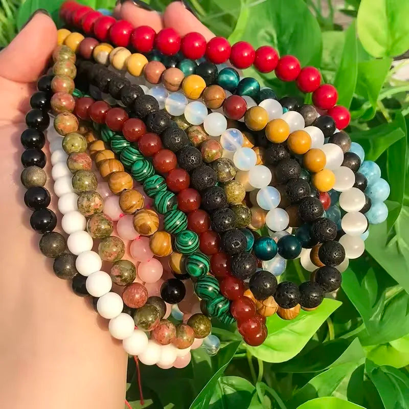 4-12mm Natural Stone Beads Amethysts Obsidian Agates Jade Garnet Quartzs Beads For Jewelry Making DIY Bracelet Necklace Supplies