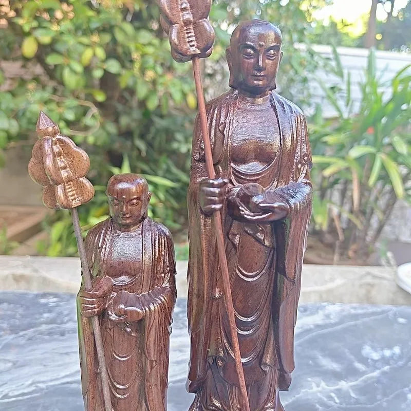 Hand-Carved Premium Agarwood Ksitigarbha Bodhisattva Statue - Traditional Wood Buddha Figurine for Home Altar Temple Decor