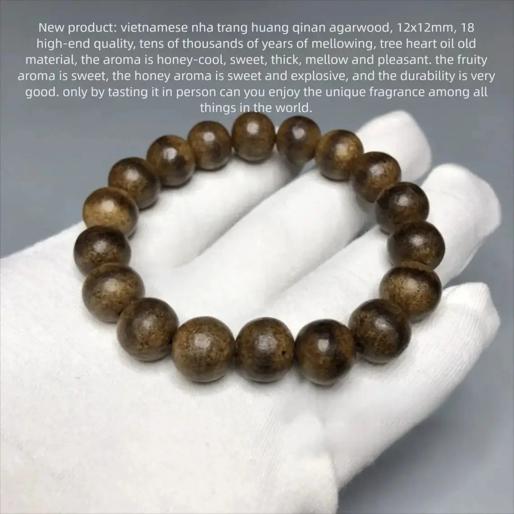 Natural Old MaterialNatural Soft Silk AgarwoodOld Material Soft Silk Agarwood Bracelet  Sinking Grade Sugar Knot Agarwood Prayer