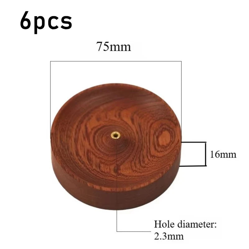 Round Solid Wood Incense Stick Holder Sandalwood Agarwood Incense Burner Handmade Tea Ceremony Incense Base Tray Holder