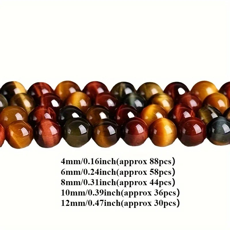 4/6/8/10/12mm Natural Multicolor Tiger Eye Stone Round Beads DIY Jewelry Making Supplies Bracelets Necklaces Accessories 15inches - AliExpress