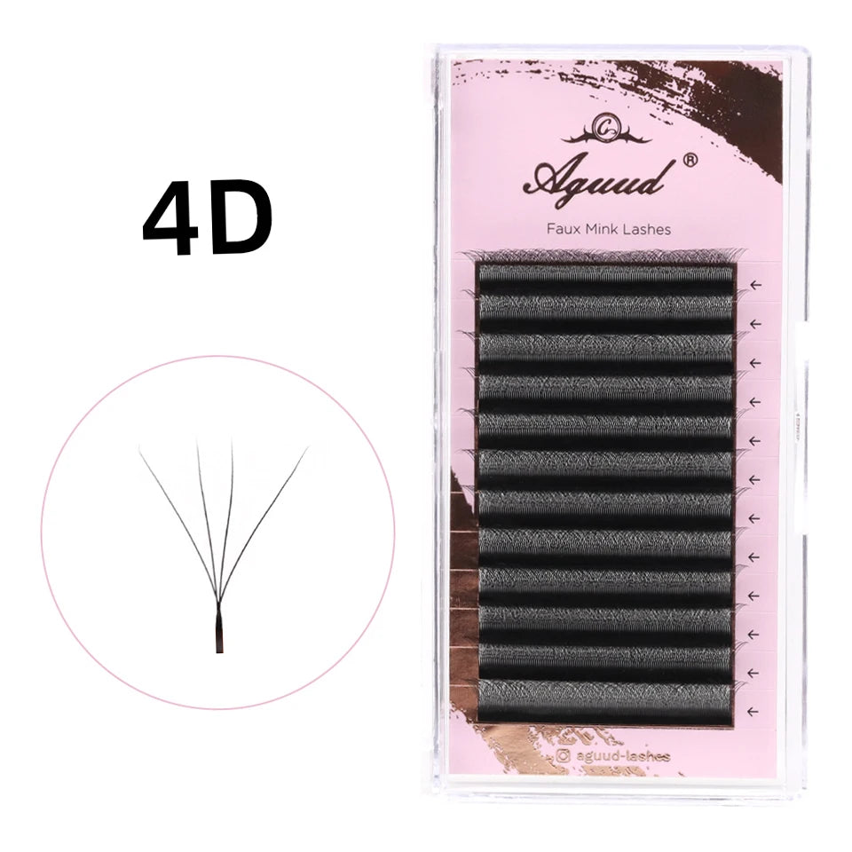 AGUUD 4D W Shape False Eyelashes Natural Volume Fans