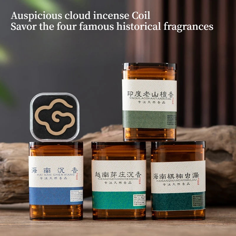 No Sticky Powder Agarwood Sandalwood Incense Coil Pure Powder No Sticky Powder Indoor Long-lasting Aromatherapy Purifying Air
