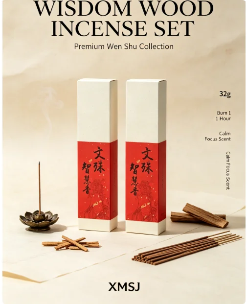 Hot Trending Wen Shu Wisdom Incense, XMSJ Natural Wood Incense Sticks, 32g, Burn About 1 Hour, for Home Meditation Yoga