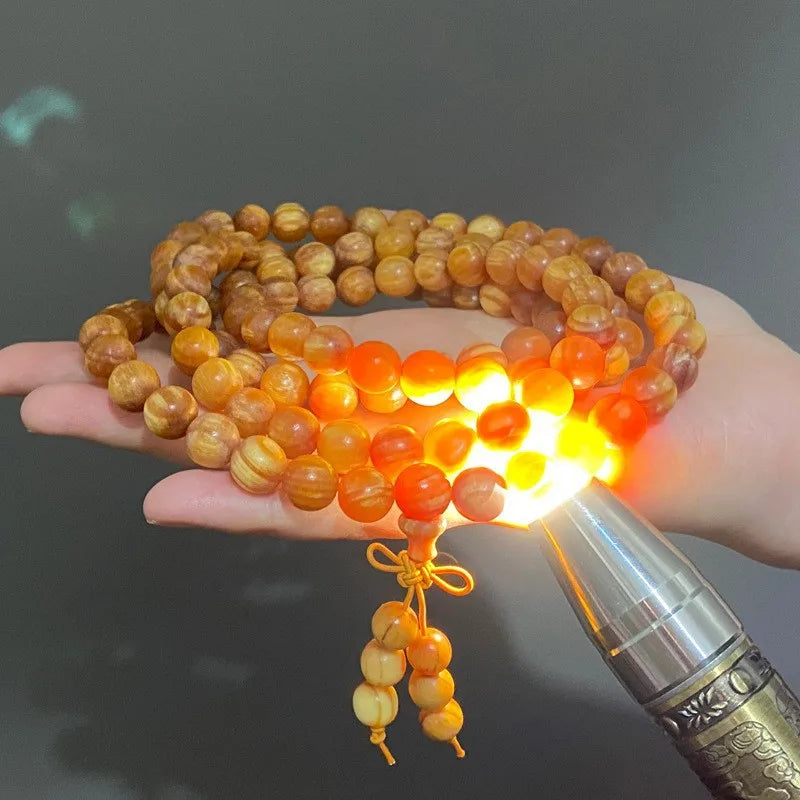 Amber Wood Beads Bracelet 20mm Ethnic Style