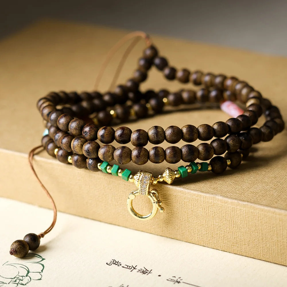Handwoven First Grade Butter Agarwood Universal Pendant Cord New Chinese Style Wooden Hanging Rope for Women Gifts