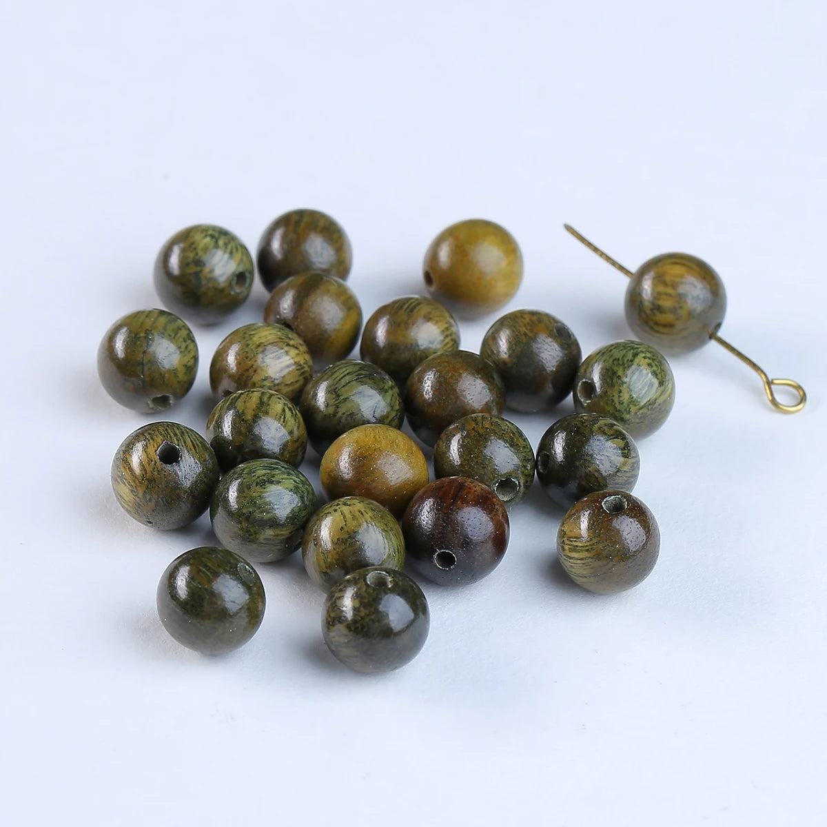 JD Green Sandalwood Loose Round Spacer Beads Accessories for DIY Bracelet Necklace Handmade Jewelry Making Supplies